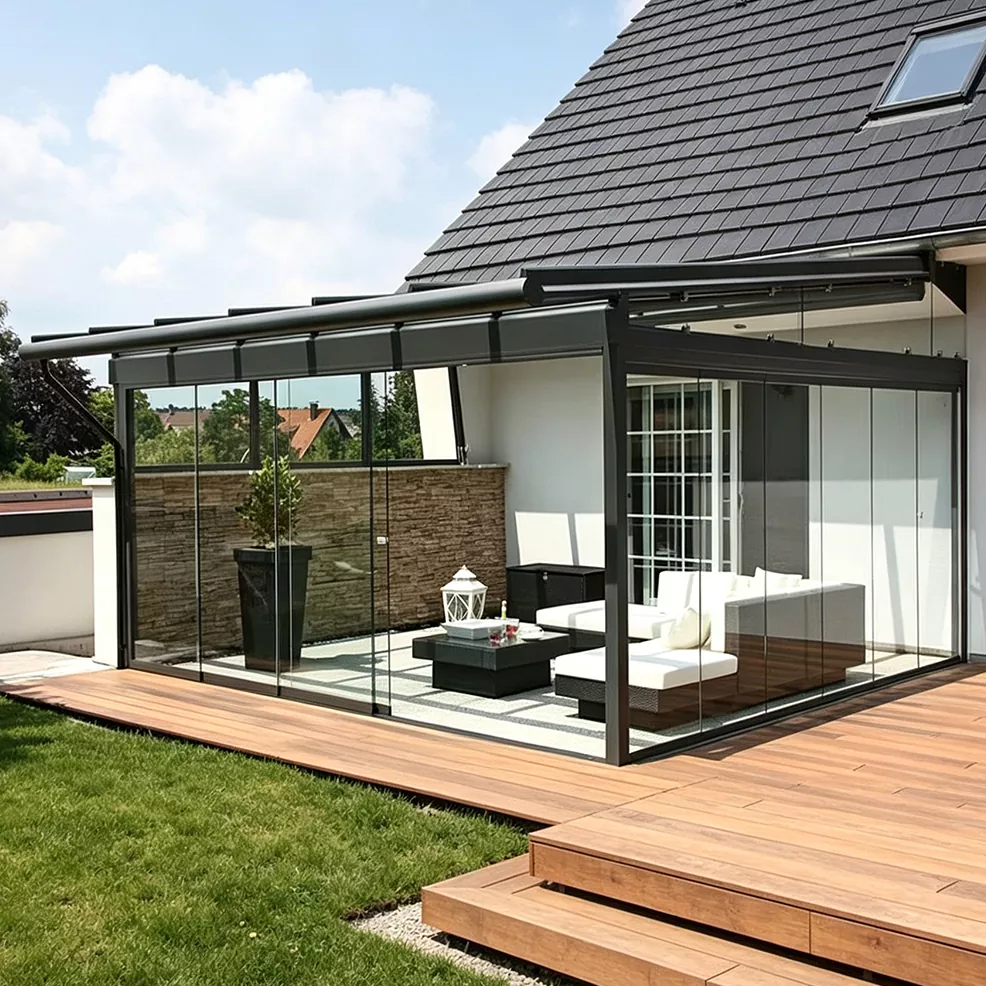 Aluminium Alloy Sunshade Canopy Kanggo Sunroom